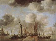 Jan van de Cappelle A Shipping Scene with Dutch Yacht oil